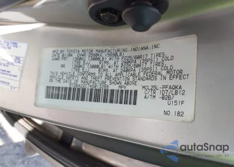 2004 Toyota Sienna Xle Limited из США, поврежденный, VIN 5TDBA22C74S013288